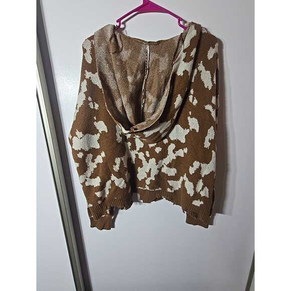 Cow Print Hooded Sweater Willow & Root Size M - Picture 5 of 5